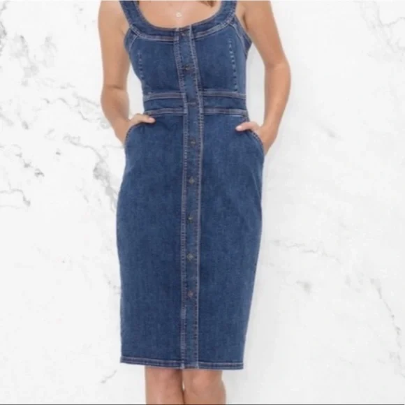 other stories denim dress Denim Mini Dress - Blue - Mini dresses